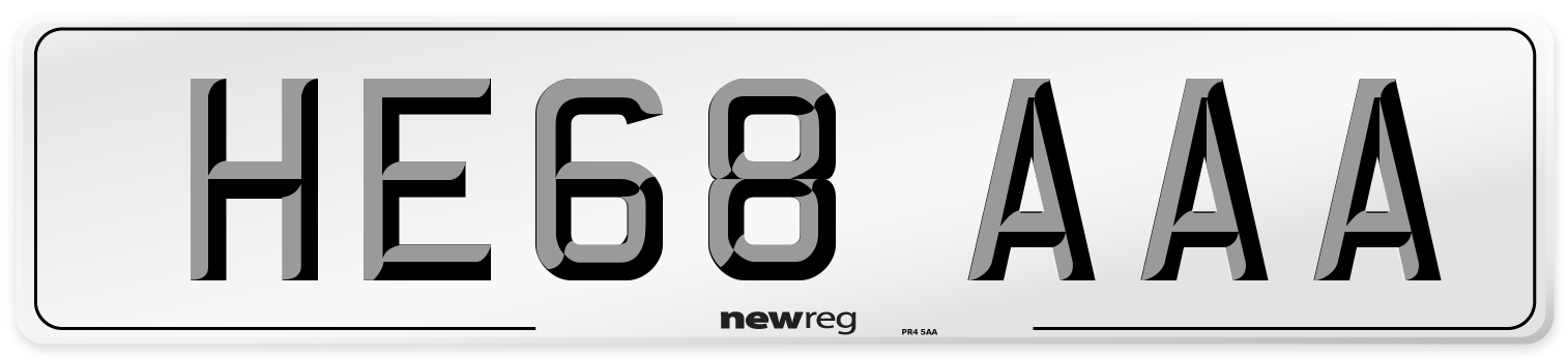 HE68 AAA Number Plate from New Reg